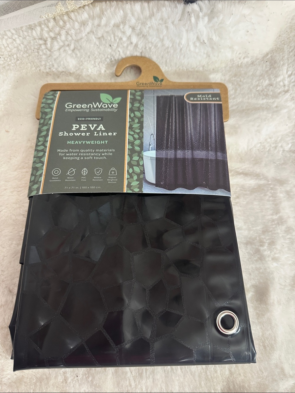 Peva black shower liner